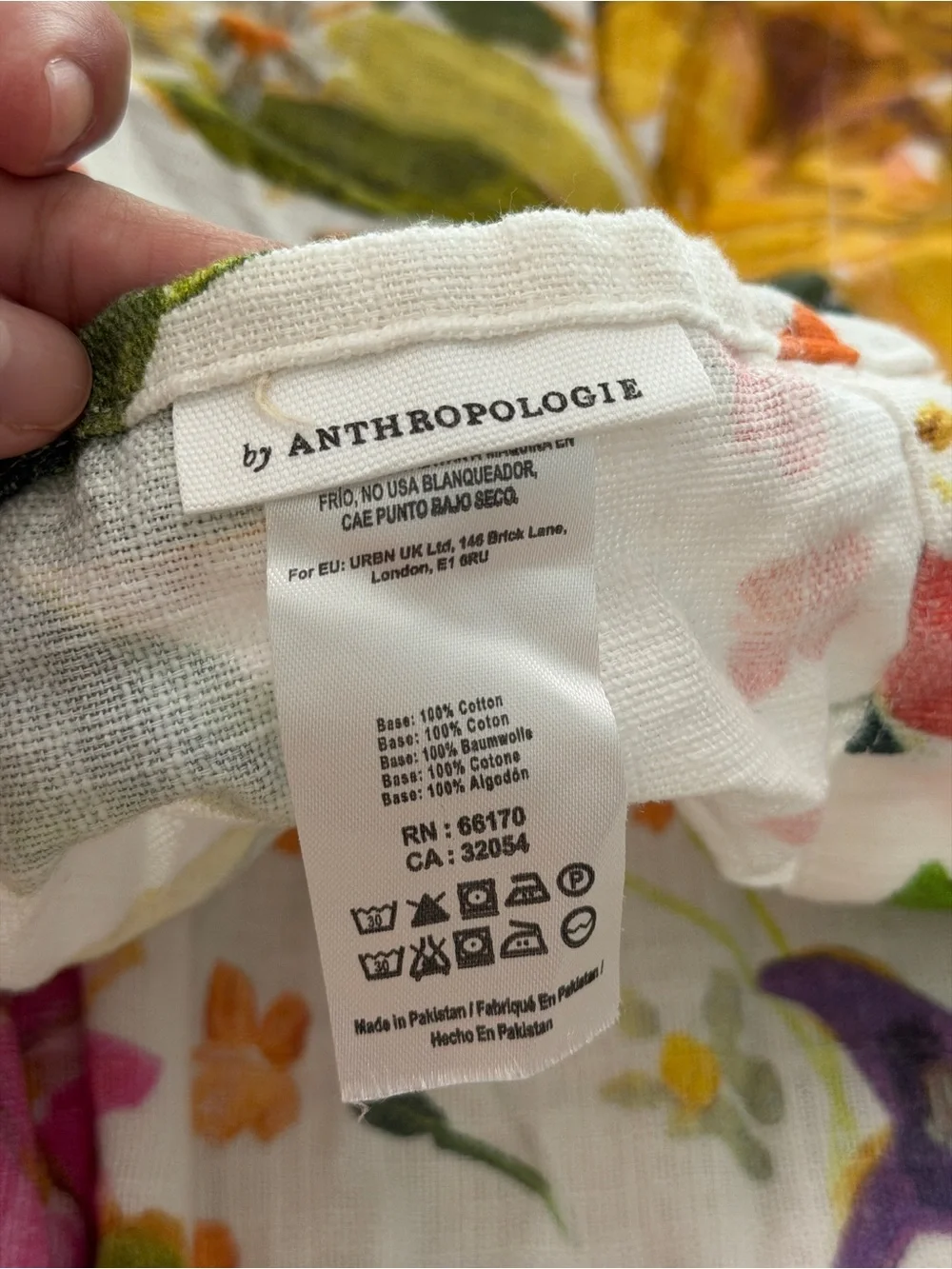 Anthropologie Rosamelle 100% Cotton Curtain ONE PANEL